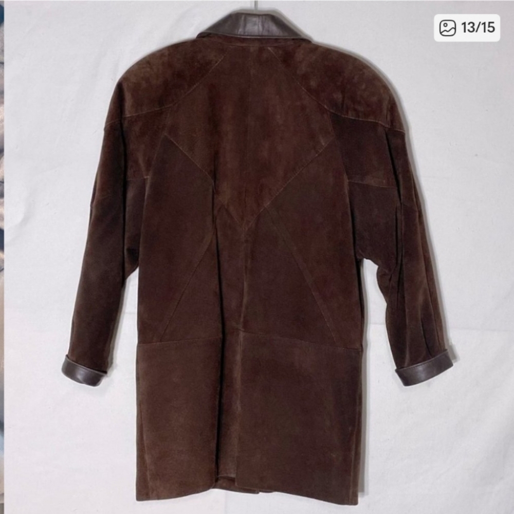 VINTAGE Marquis Brown 100% Suede Leather Jacket - Picture 14 of 16